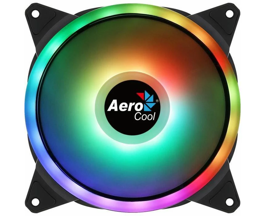 Aerocool Duo 14 ARGB LED PC Fan, 140 mm, 1000 rpm, Curved Fan Blades for Maximum Cooling and Anti-Vibration Pads