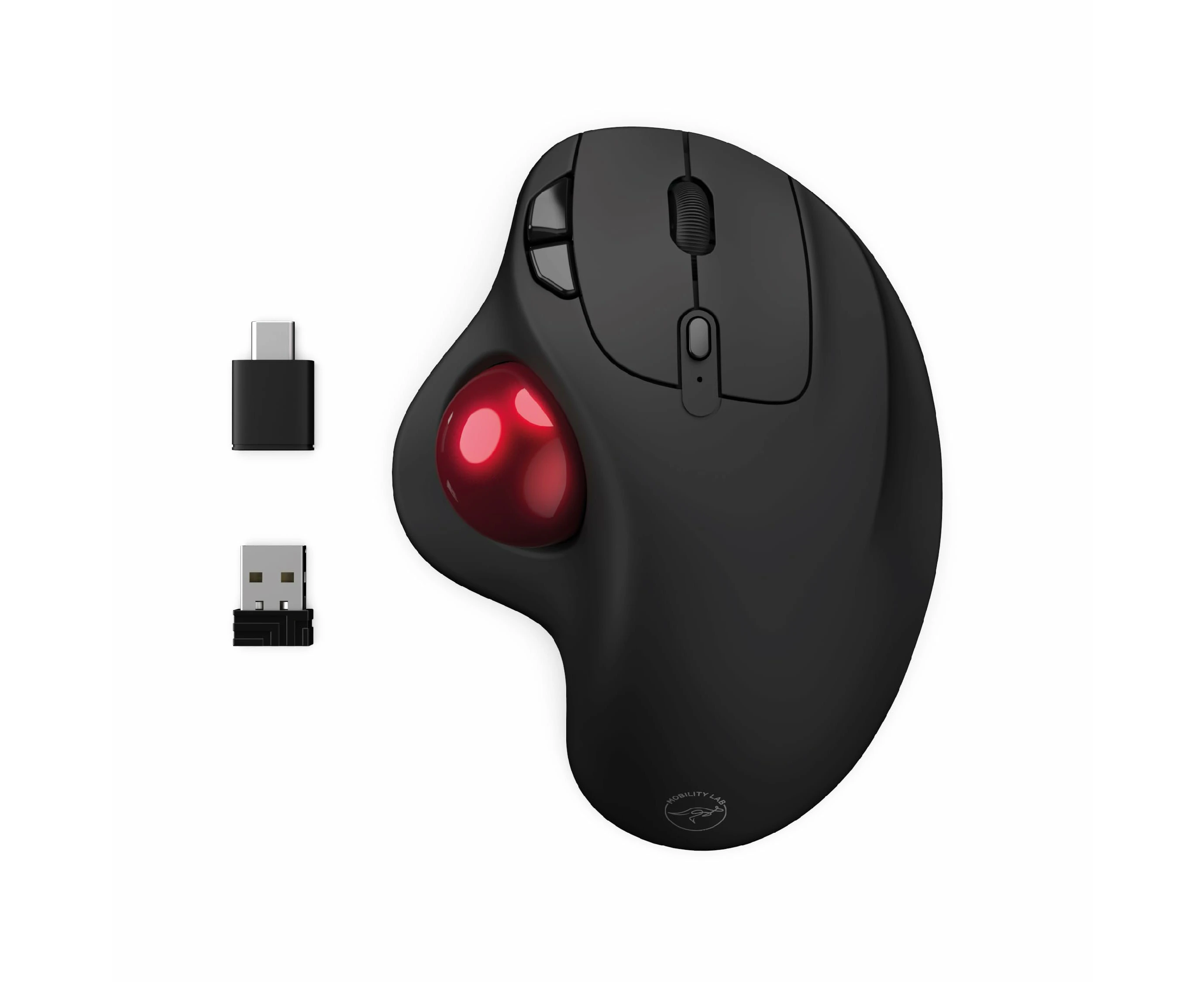 Mobility Lab Trackball Wireless Mouse – Wireless Mouse with Thumb Wheel, Adjustable Accuracy, USB and USB-C Connection, Compatible with macOS and Windows –