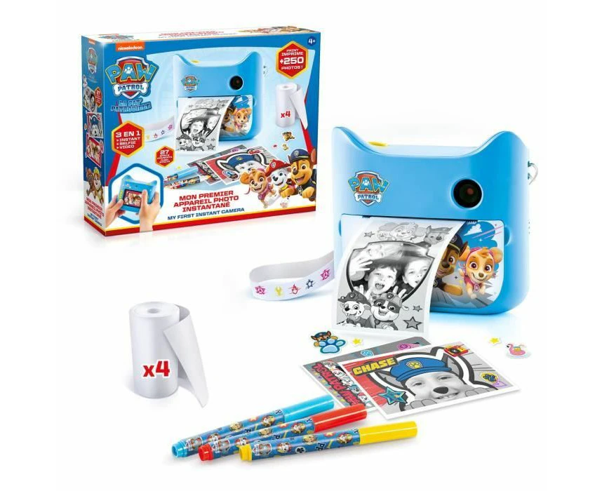 Canal Toys - Photo Creator - PAW PATROL - Instant Print Camera-with 4 Rolls of Paper and 4 Felt-Tip Pens - Without Ink -PPC 037