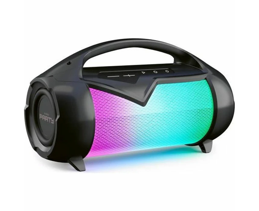 Bigben Interactive Party Lite Speakers with Light Effects, Resistant to Splashes, Black