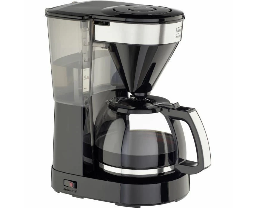 Melitta Filter Coffee Machine with Glass Jug, Easy Top II Model, 1023-04, Black/Brushed Steel, 6762889