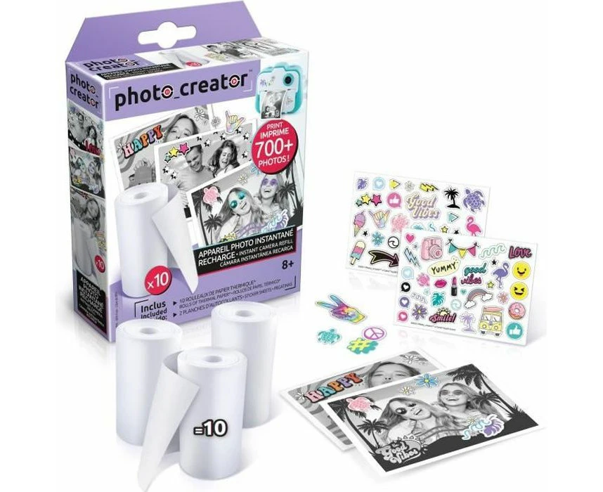 Studio Creator Instant Camera Refill 10 Pack, Photo Creator, Over 700 Prints, Instantly Dry, Personalise Prints with Cool Stickers!, White (CLK 005)