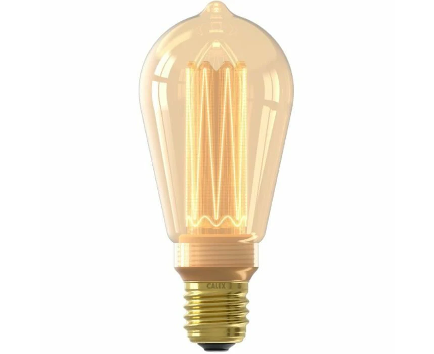 LED Glassfiber Rustic ST64 Lamp 3.5W ES Gold 1800K Dimmable Calex