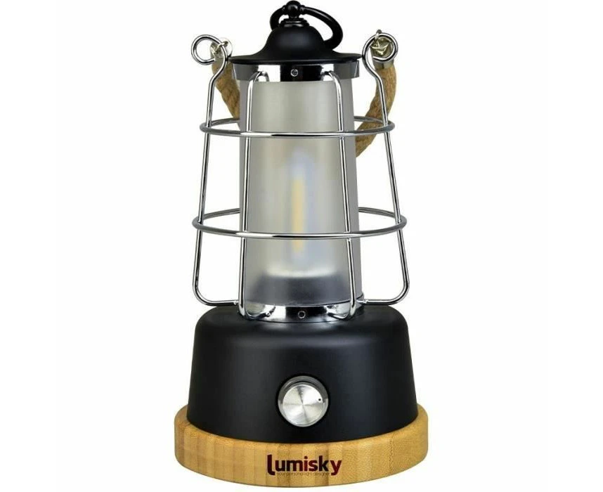 WILDY Wireless Lantern Rope Handle Warm White/Dimmable LED H23cm