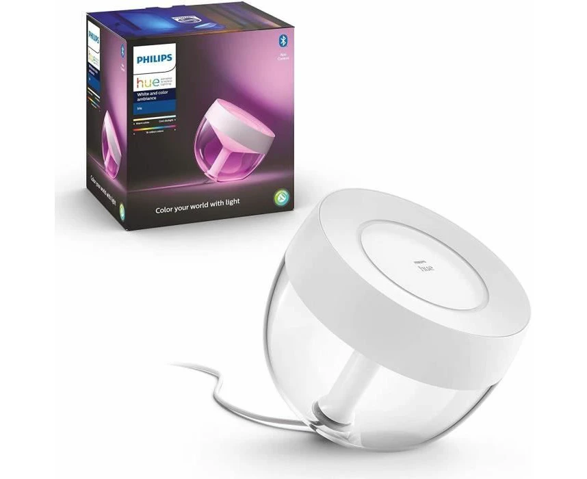 Philips Hue Iris White and Colour Ambiance Table Lamp Smart Lighting. [White] with Bluetooth. Works with Alexa, Google Assistant and Apple HomeKit, 1 Count