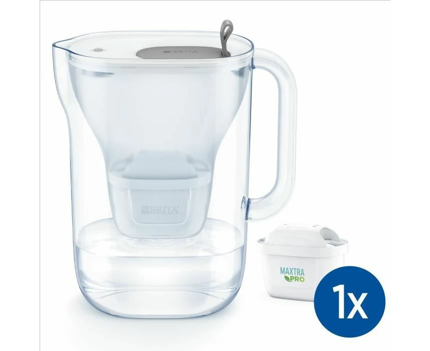 BRITA Carafe filtrante Style grise (2,4L) inclus 1 cartouche MAXTRA PRO All-In-1, Grey