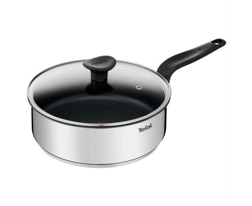 Tefal Primary E3093204 Stainless Steel 24cm Saute Pan with Lid, Non-Stick Pan, Induction Compatible