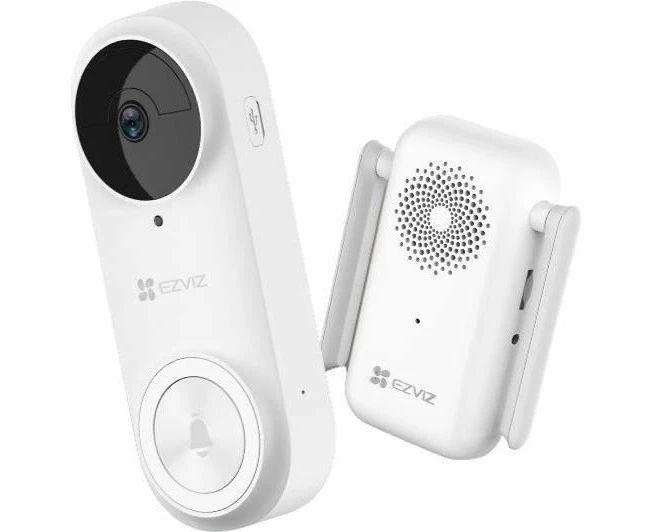 EZVIZ 2K Video Doorbell Battery-Powered Wireless Kit with Chime, 3MP Resolution, AI Human Detection, 4-Month Battery Life, 2.4Ghz WiFi, 2-Way Audio, Weathe