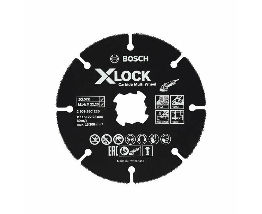 Bosch Professional Tungsten Carbide Multi Wheel Cutting Disc (for wood, plastic, plasterboard, copper pipe, X-LOCK, Ø 115 mm, bore Ø 22.23 mm, angle grinde