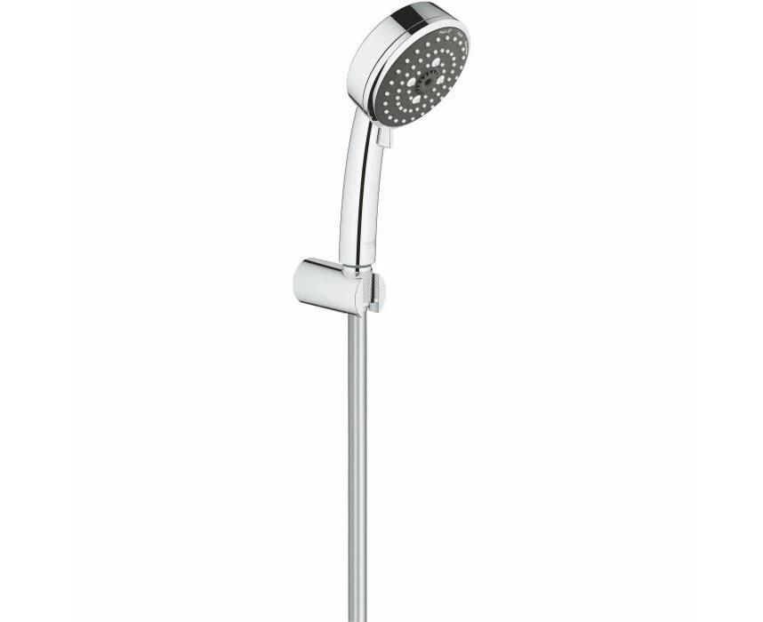 GROHE Vitalio Comfort 100 - Wall Mount Hand Shower Set (3 Spray Hand Shower 10 cm, Water Saving Technology and Anti-Limescale System, Shower Hose 1.75 m, U