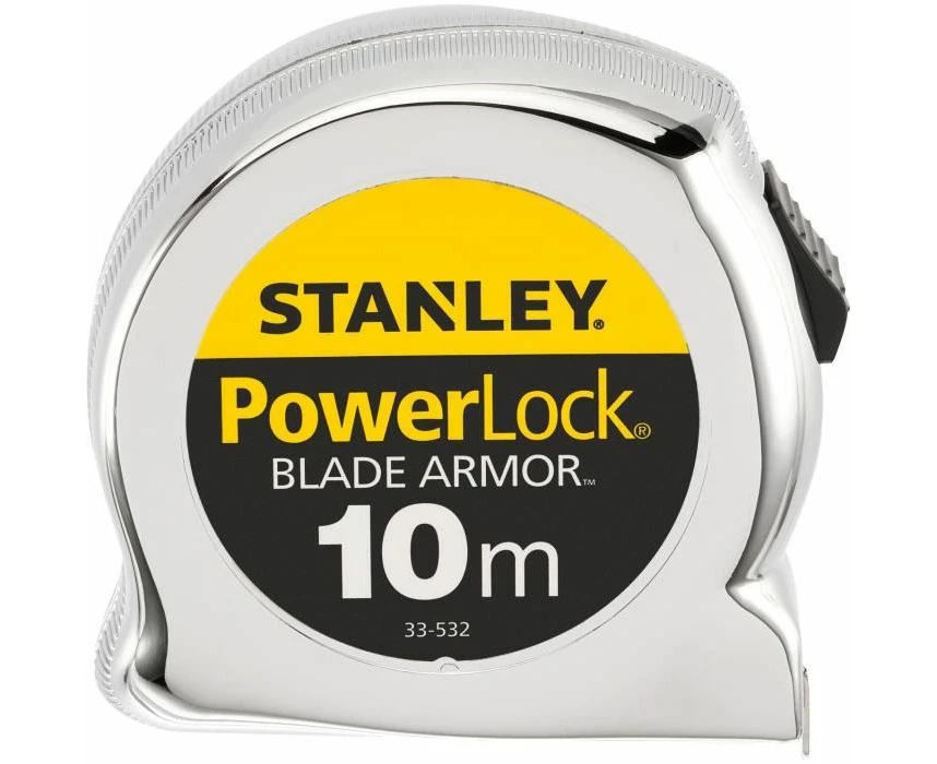 Stanley 0-33-532 10m Micro Powerlock Tape with Blade Armor, Silver - Perfect tool