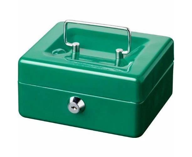 Burg-Wächter lockable cash box with key and coin insert, small, sheet steel, Money 5015, turquoise-green - Perfect tool