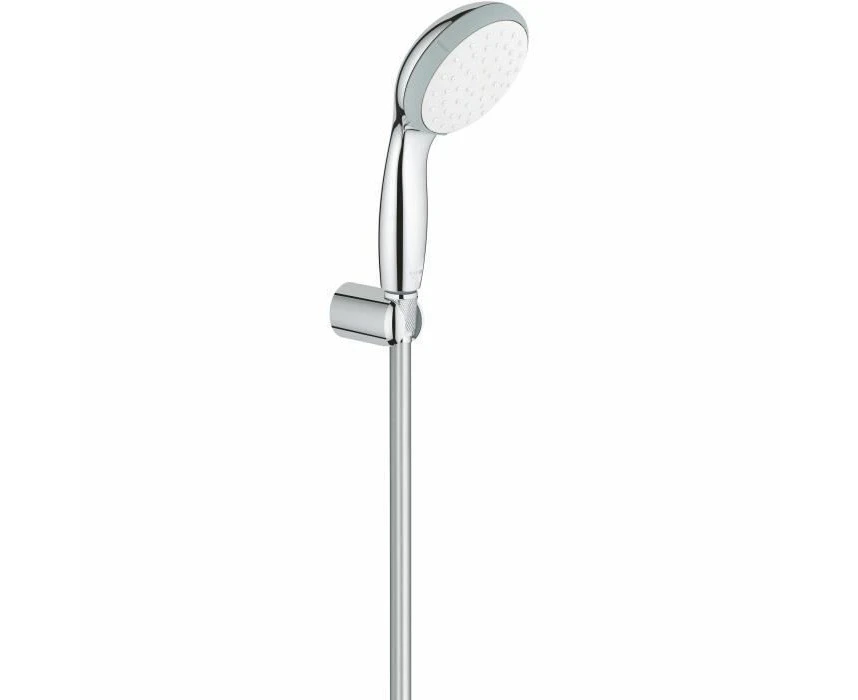 GROHE Vitalio Go 100 – Hand Shower Set (Rain Spray Hand Shower 10 cm with Anti-Limescale System and Silicone Ring, Shower Hose 1.75 m, Wall Holder, Min. Re