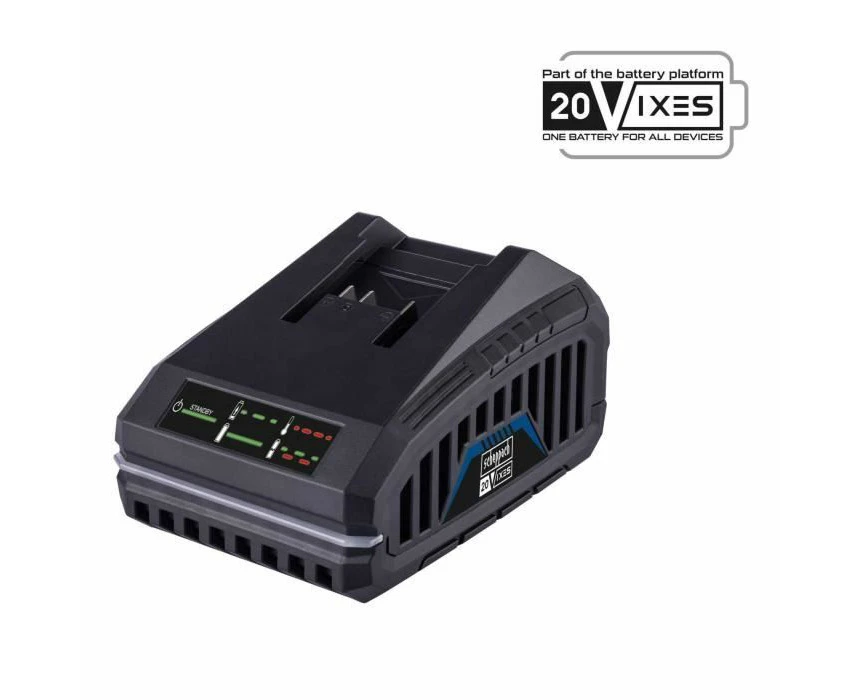 Scheppach 20 V Charger SBC4.5 A Fast Charger with 120 W Power | 20 V IXES Series | Integrated Wall Mount | Charging Time 2Ah Battery Approx. 35 Minutes / 4