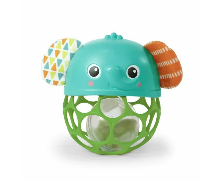 Bright Starts Giggle & Glow Musical Light-Up Rattle Easy-Grasp Oball Elephant Toy, Newborn+, Unisex - Perfect Gift for Kids