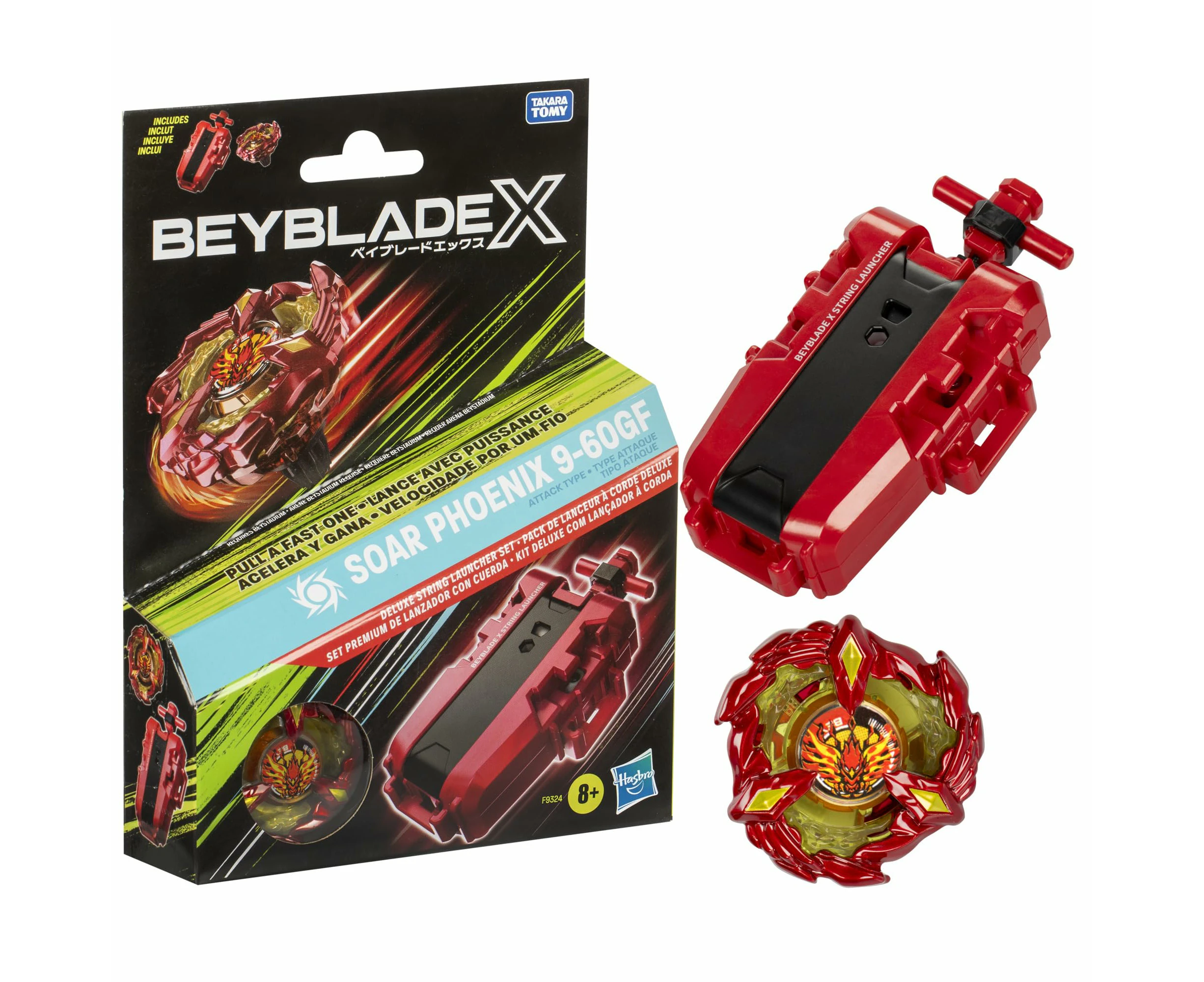 Beyblade X Soar Phoenix 9-60GF Deluxe String Launcher Set