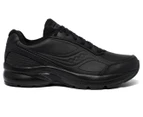 Saucony Mens Omni Walker 3 Leather 2E Wide Fit Walking Shoes - Black