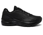 Saucony Womens Omni Walker 3 Wide Fit Leather Walking Shoes - Black