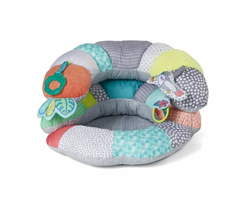 Infantino - 2-in-1 Tummy Time & Seated Support - Pillow for borns and Older Babies - Detachable Toys - Development of Strong Head Neck Muscles - Comfortabl