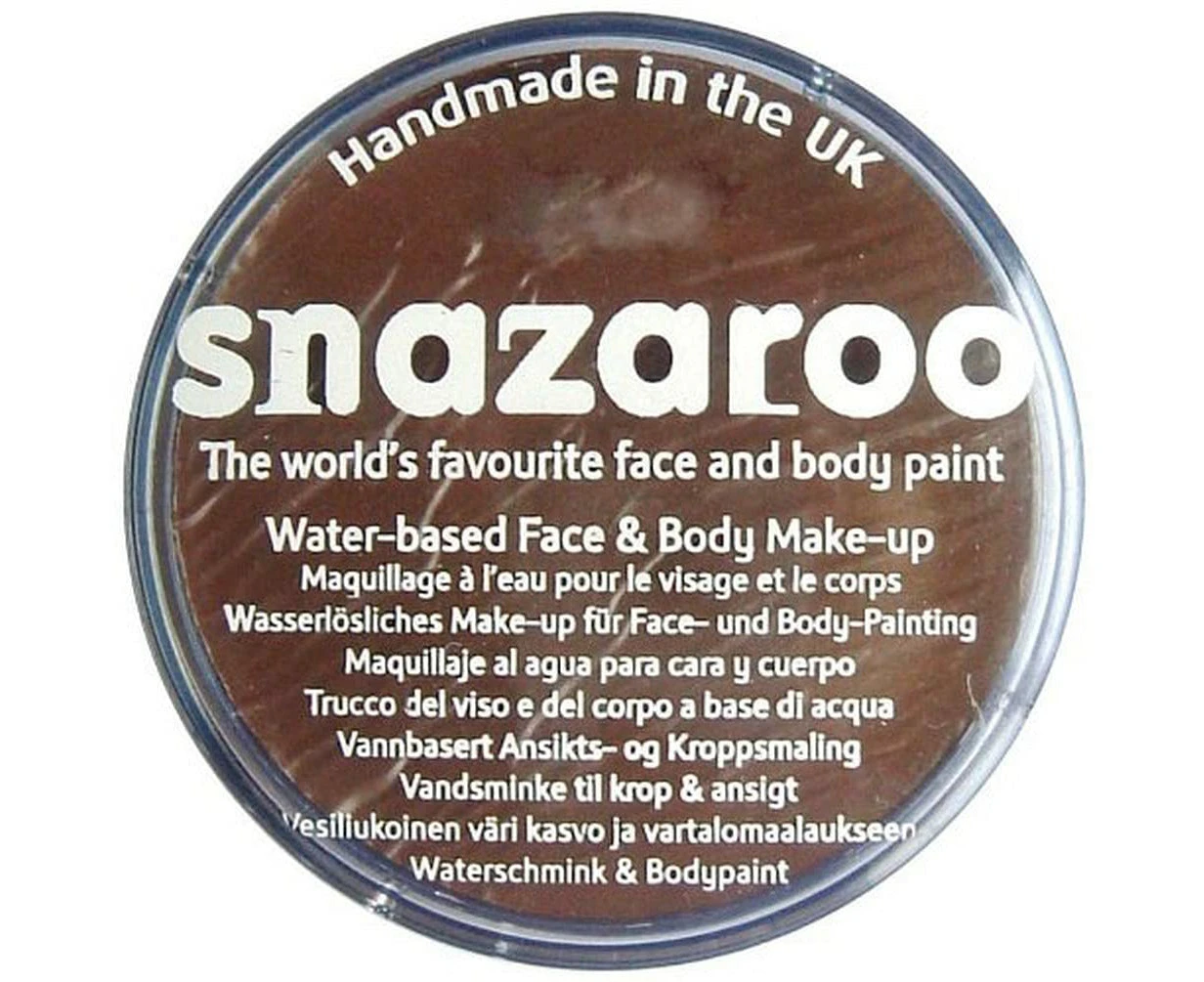 Snazaroo Classic Face and Body Paint for Kids, Dark Brown Colour, Water Based, Easily Washable, Non-Toxic, Makeup, Body Painting for Parties, for Ages 3+