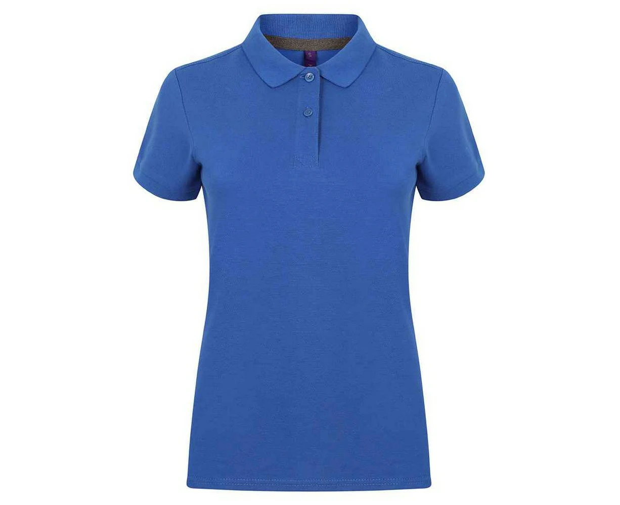 Henbury Womens Cotton Pique Modern Polo Shirt (Royal Blue) - PC6443