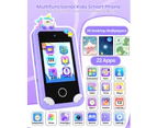 Kids Smart Phone for Girls with Holographic Pyramid, 32G Card Christmas Birthday Gifts for Kids Toys Cell Phone, 2.8" Touchscreen Learning Play Toy -Purple