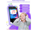 Kids Smart Phone for Girls with Holographic Pyramid, 32G Card Christmas Birthday Gifts for Kids Toys Cell Phone, 2.8" Touchscreen Learning Play Toy -Purple