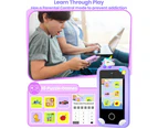 Kids Smart Phone for Girls with Holographic Pyramid, 32G Card Christmas Birthday Gifts for Kids Toys Cell Phone, 2.8" Touchscreen Learning Play Toy -Purple