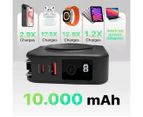 10000mAh 20W Universal 4 in 1 Travel Power Bank Wireless for Magsafe Battery Pack, Power Pack with Built in Cable - Portable Fast Charging Adapter -Black