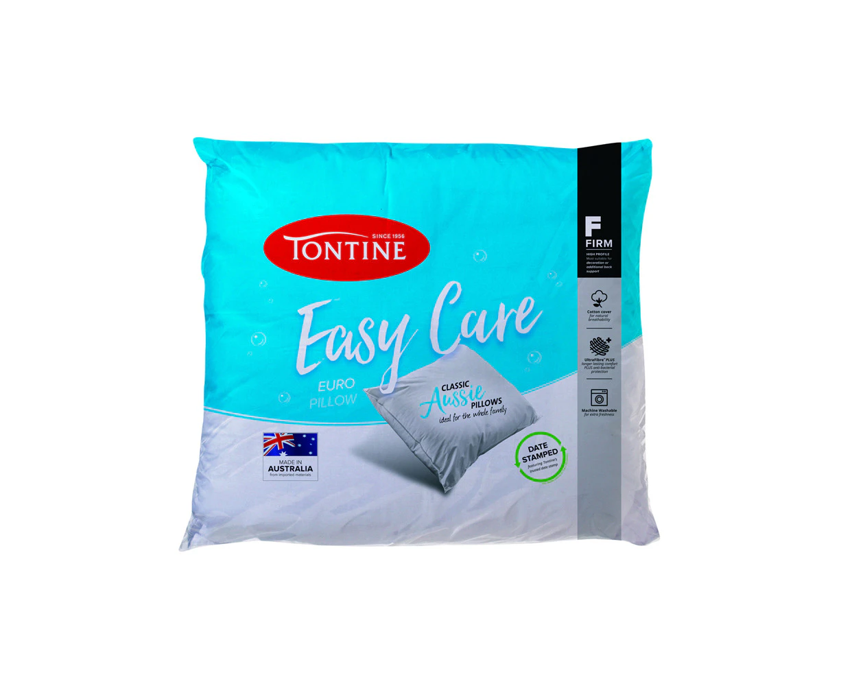 Tontine Easy Care European Sleeping Durable Comfort Pillow High & Firm