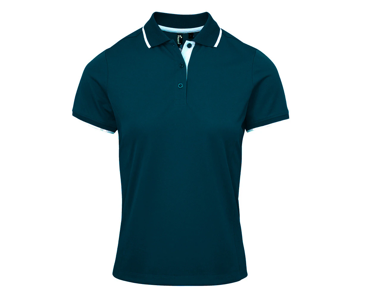 Premier Womens Coolchecker Contrast Pique Polo Shirt (Navy/White) - PC5459