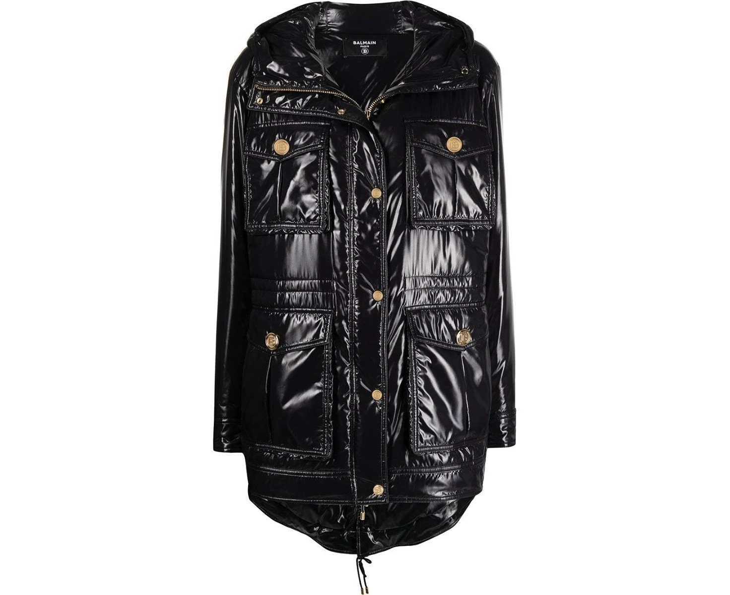 Balmain High-shine Hooded Jacket