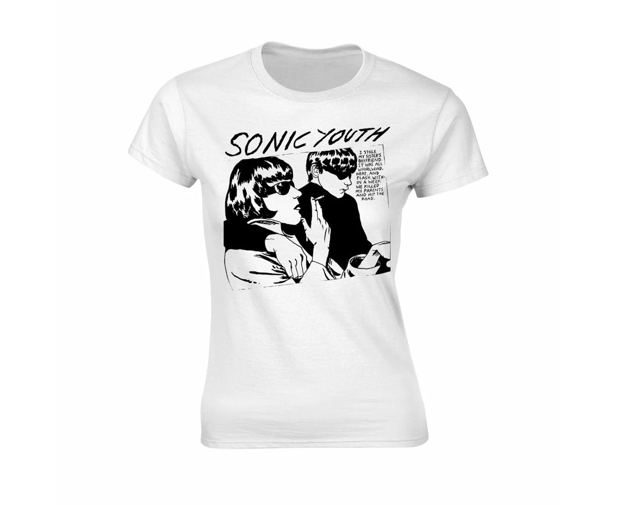 Sonic Youth T Shirt Goo Album Cover  Official Womens Skinny Fit - White