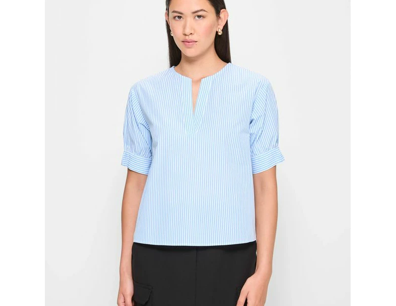 Australian Cotton V-Neck Blouse - Preview