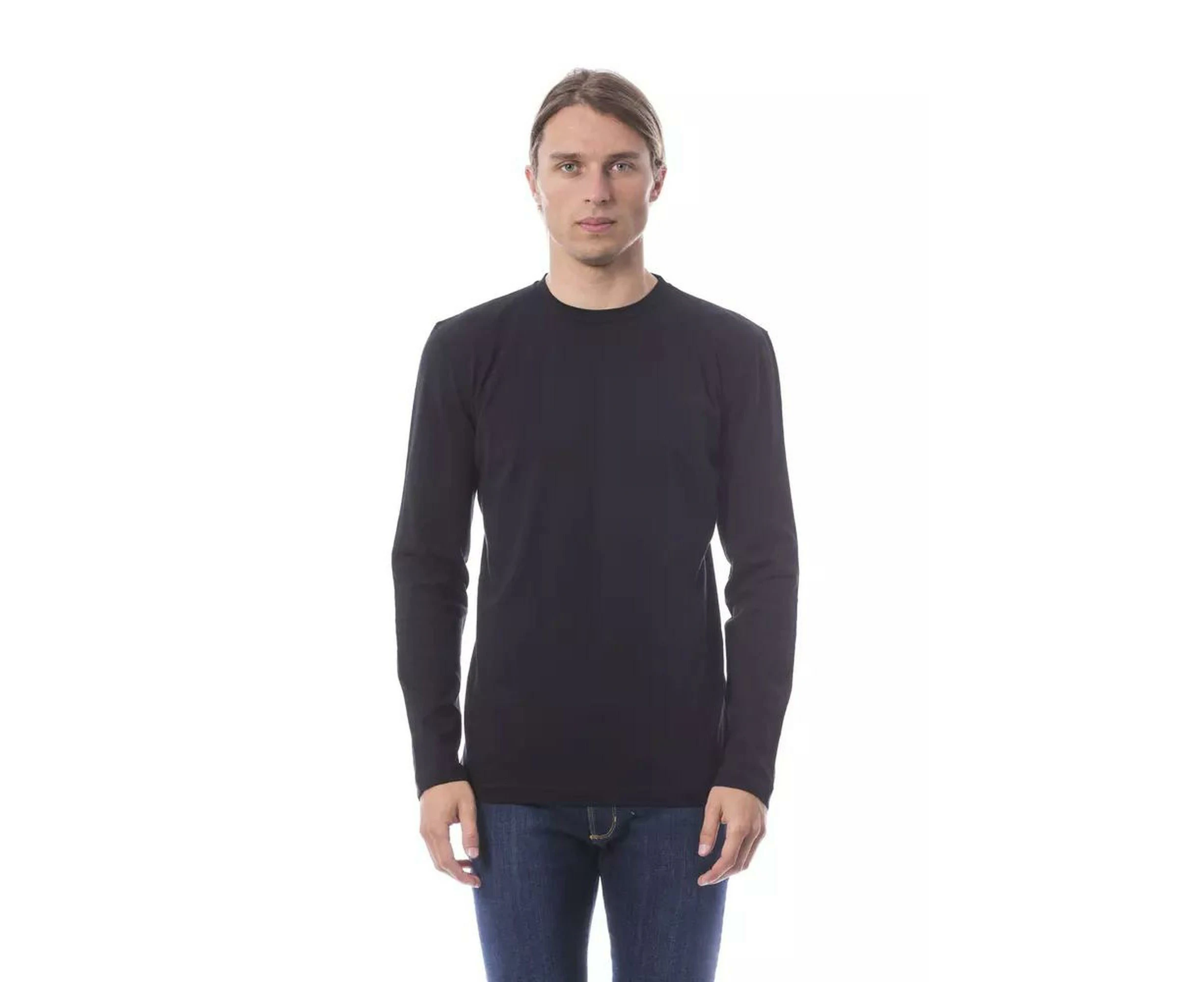 Classic Crew Neck Long Sleeve Tee - Black