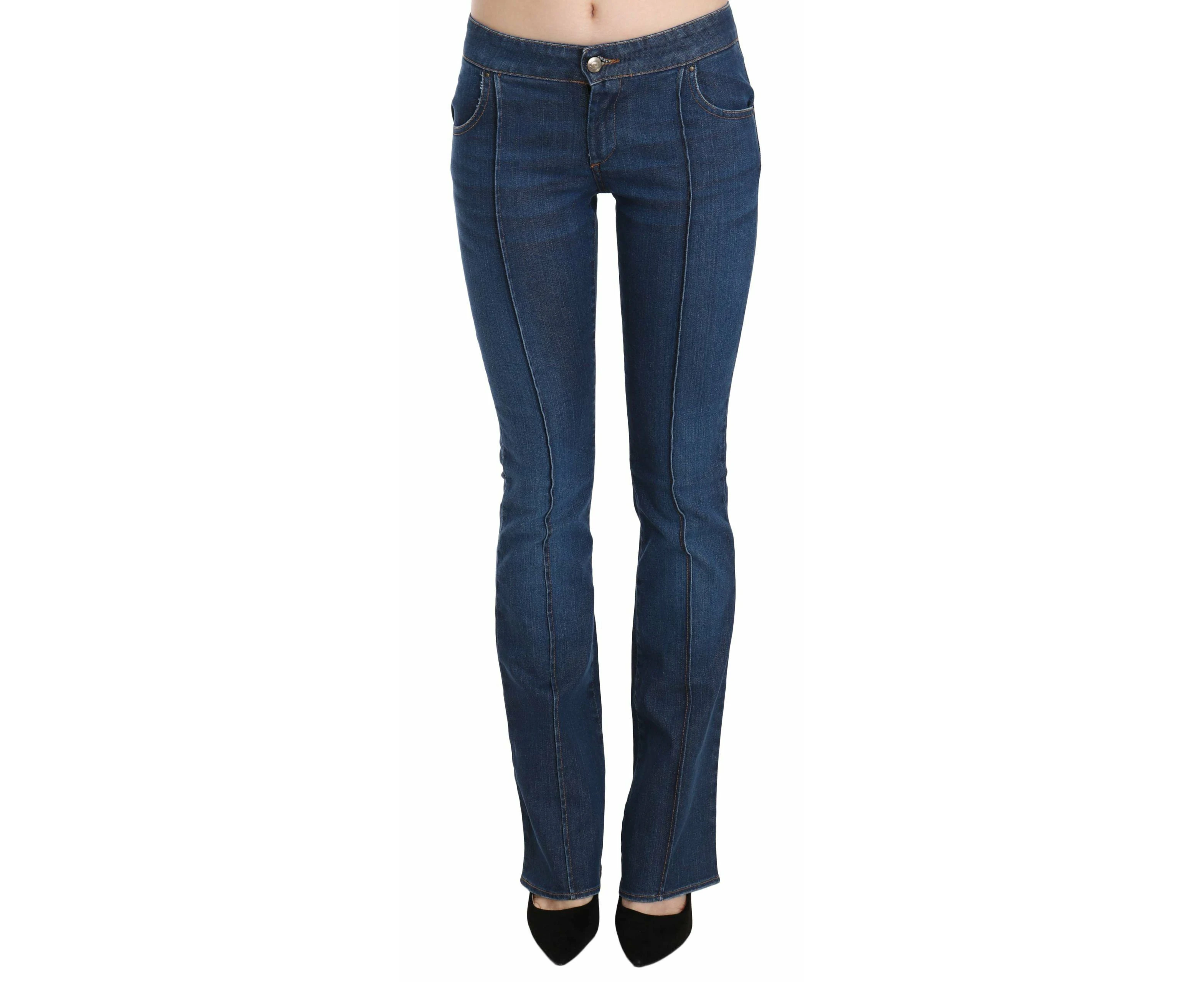 Just Cavalli Blue Low Waist Boot Cut Denim Pants Jeans