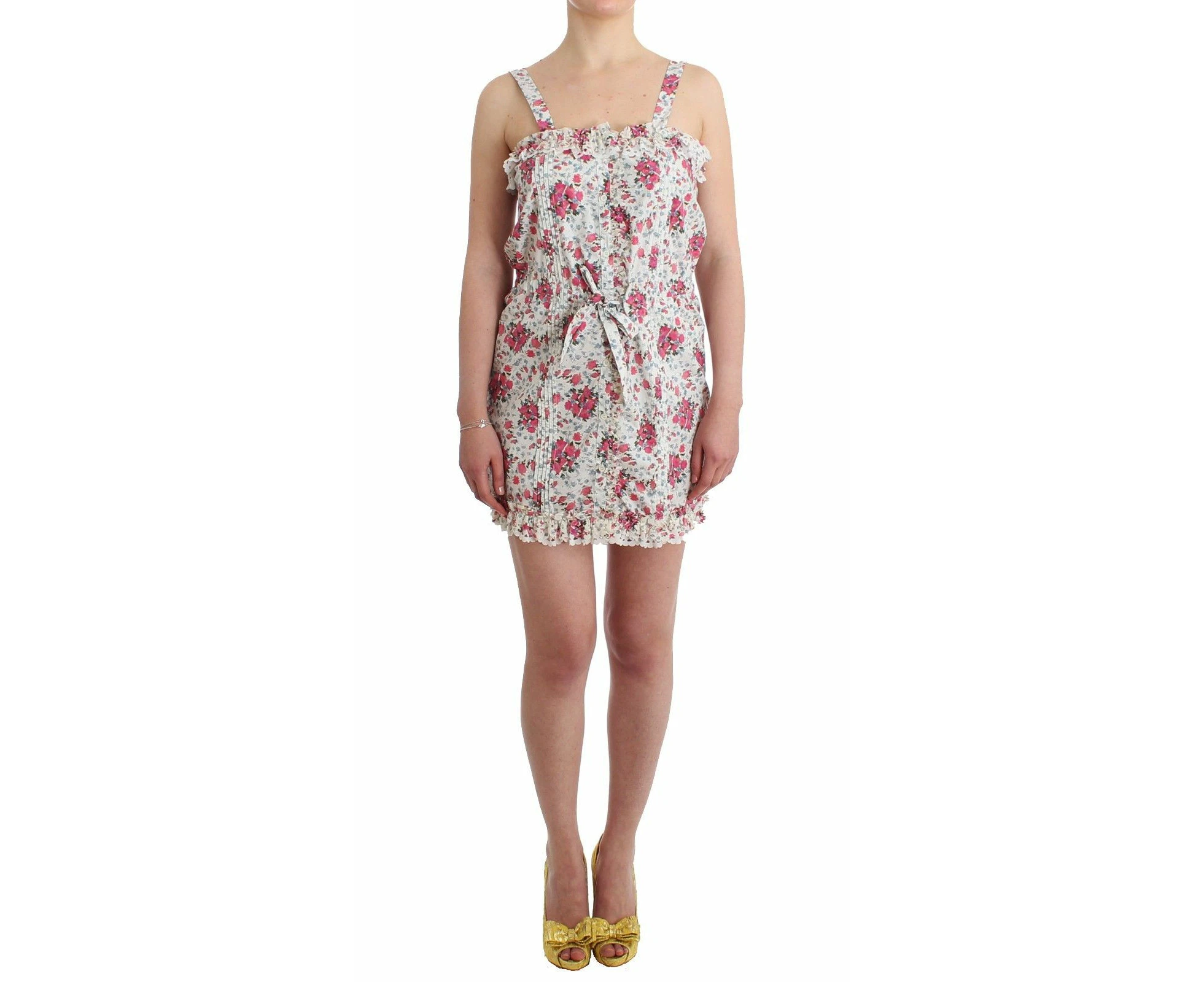 Ermanno Scervino Beachwear Pink Floral Beach Mini Dress Short