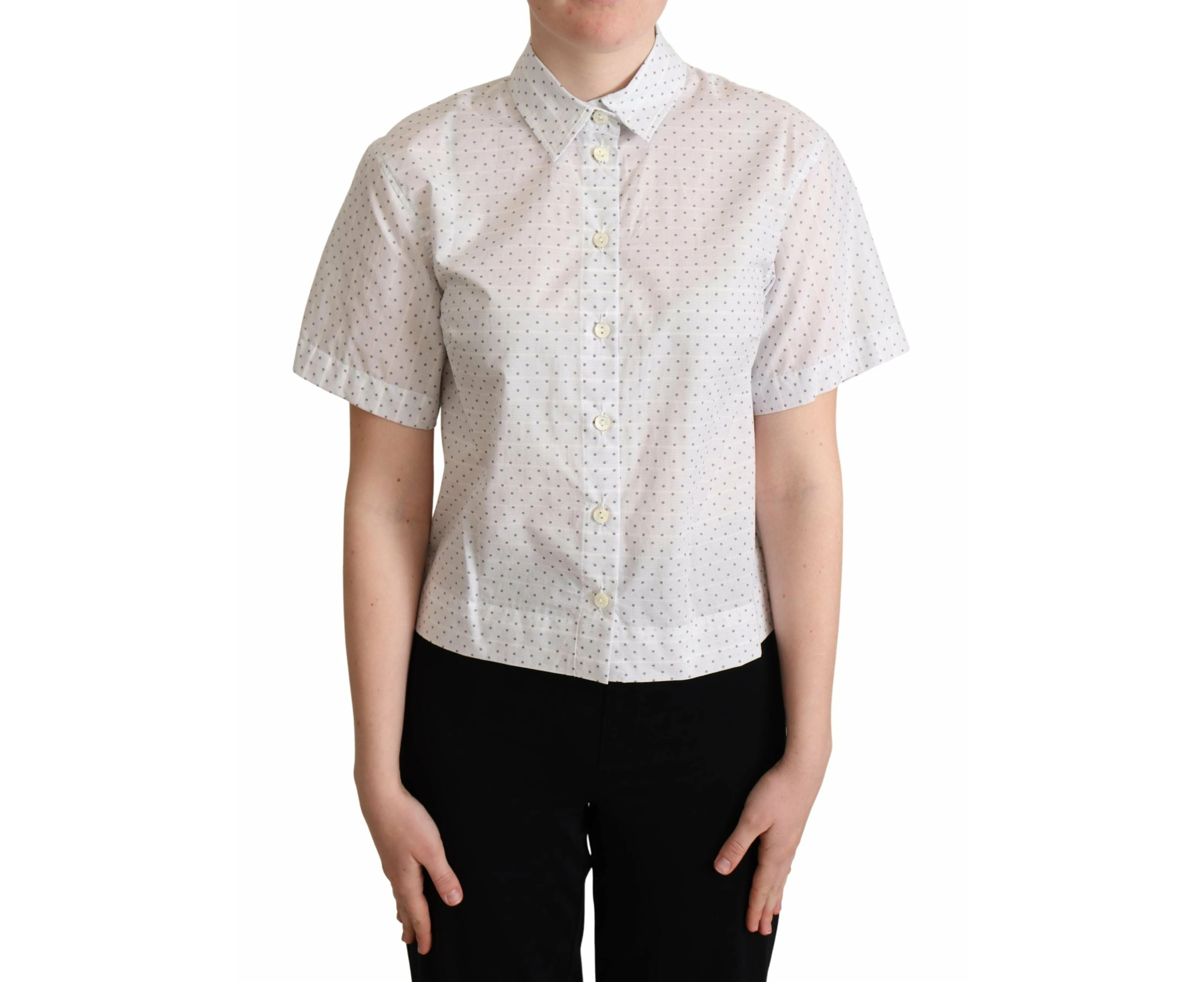 Dolce & Gabbana Elegant Polka Dot Cotton Polo Top