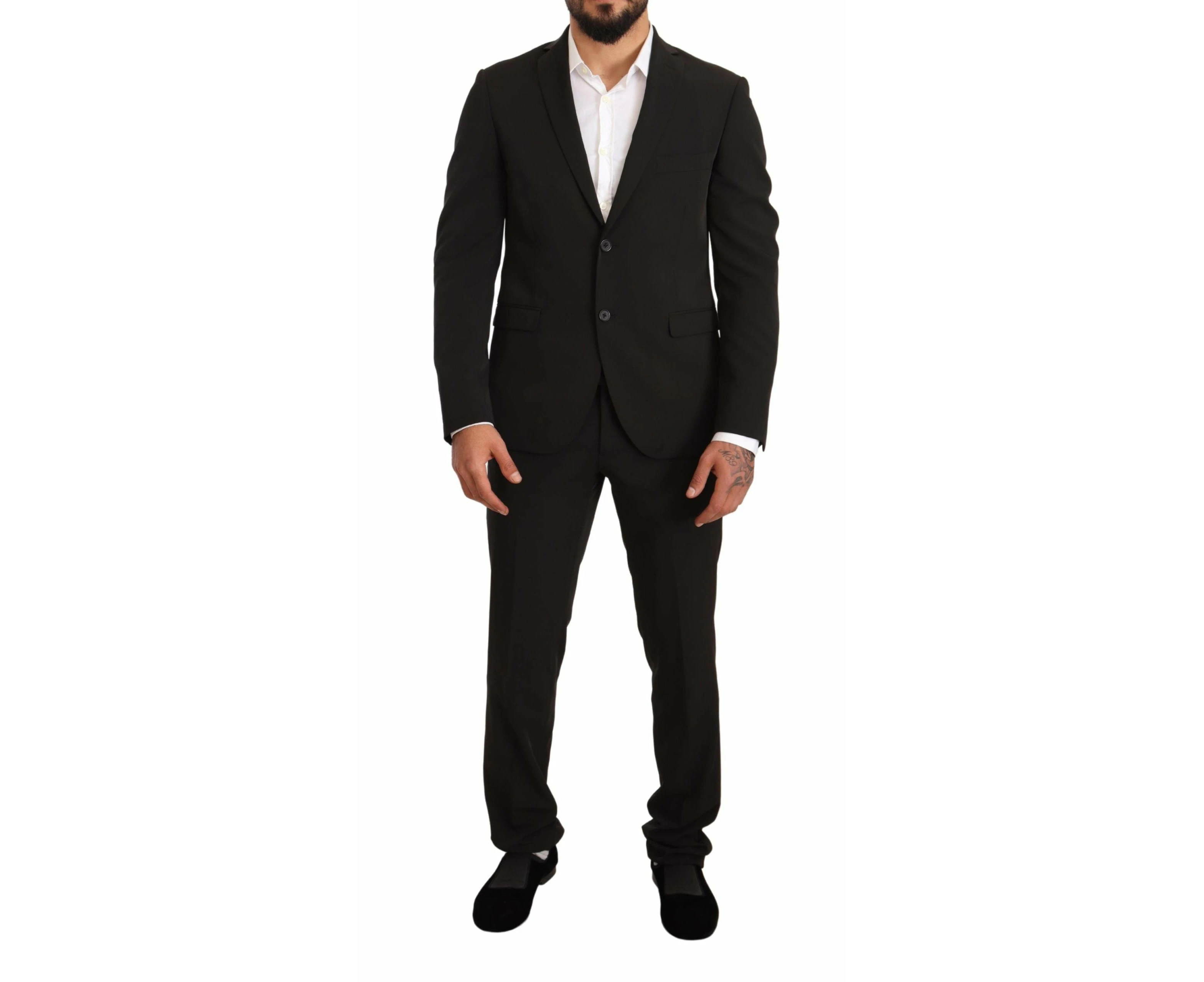 Domenico Tagliente Black Polyester Slim 2 Piece Set TAGLIENTE Suit