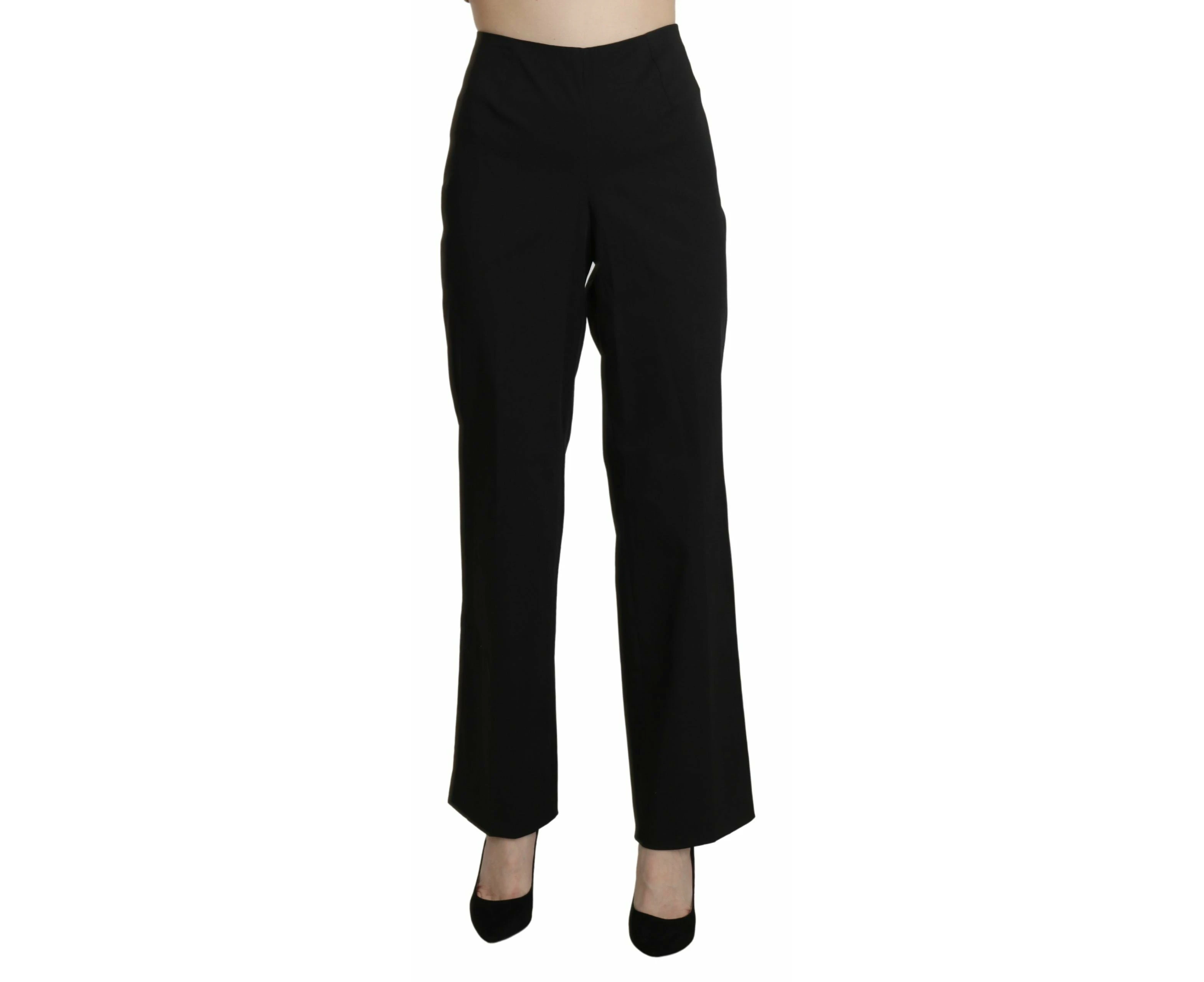 BENCIVENGA Black High Waist Straight Dress Trouser Pants