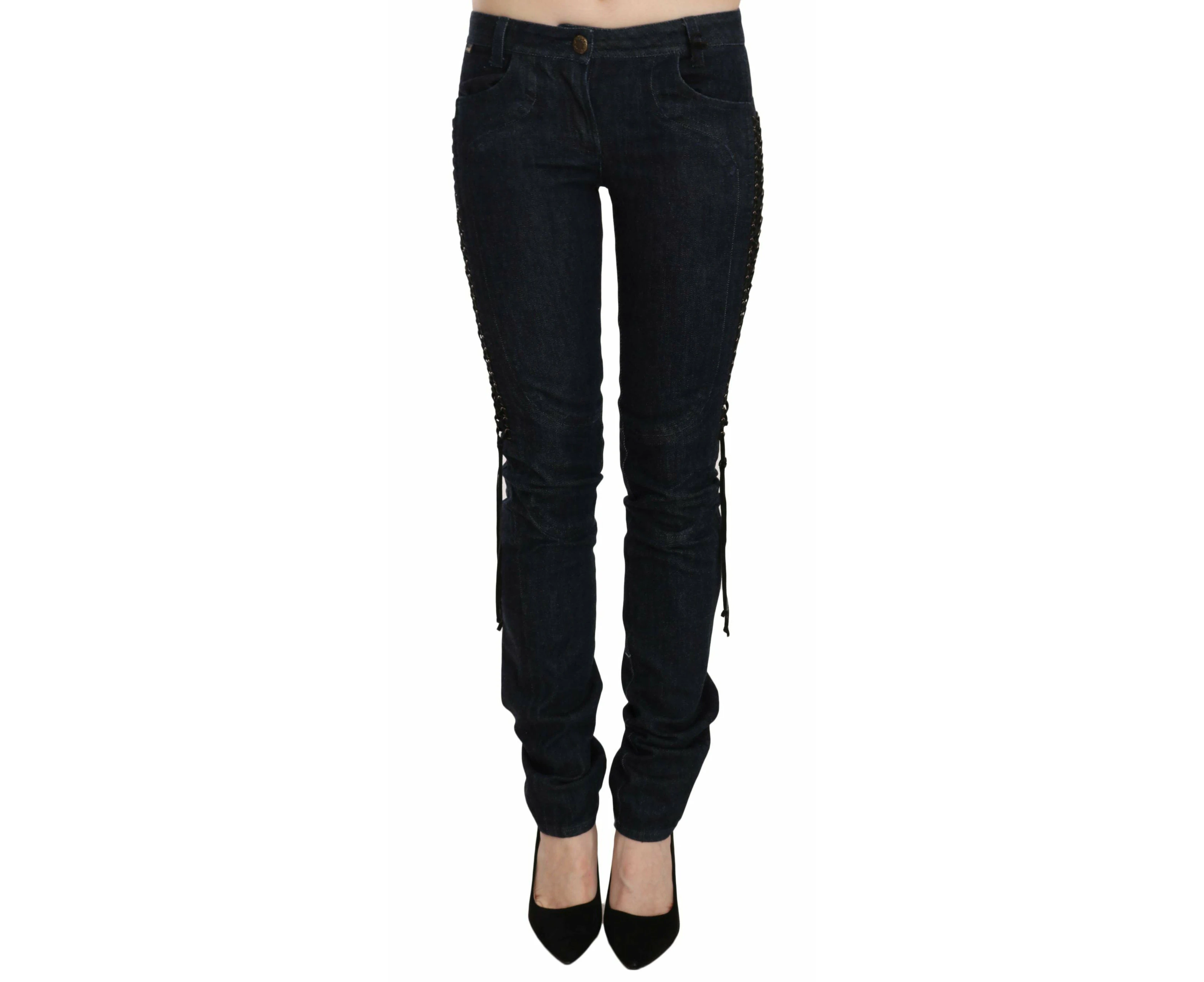 Just Cavalli Low Waist Skinny Trouser Pants - Black