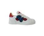 White Portofino Logo Classic Sneakers Shoes - White