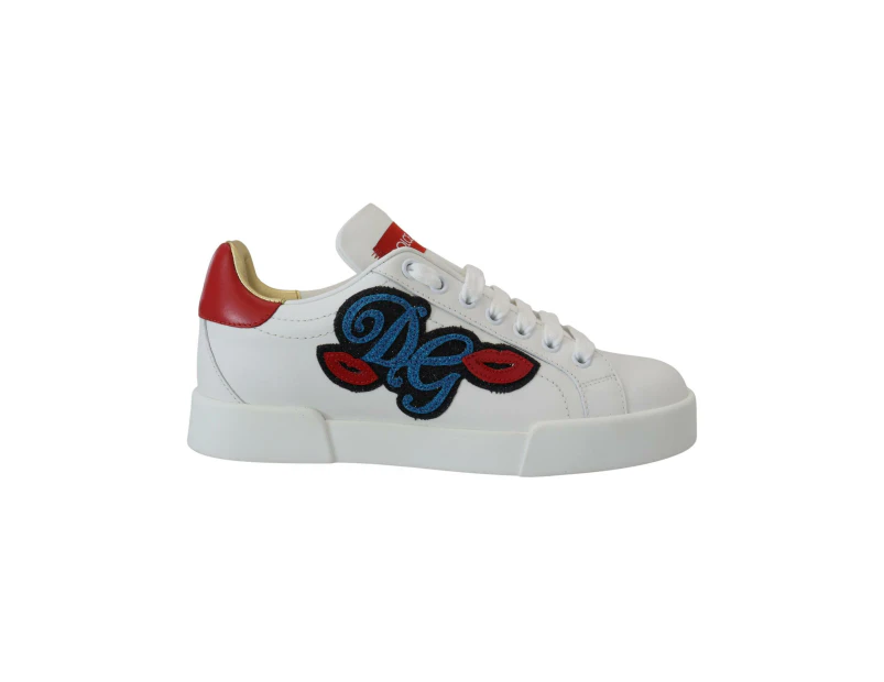 White Portofino Logo Classic Sneakers Shoes - White