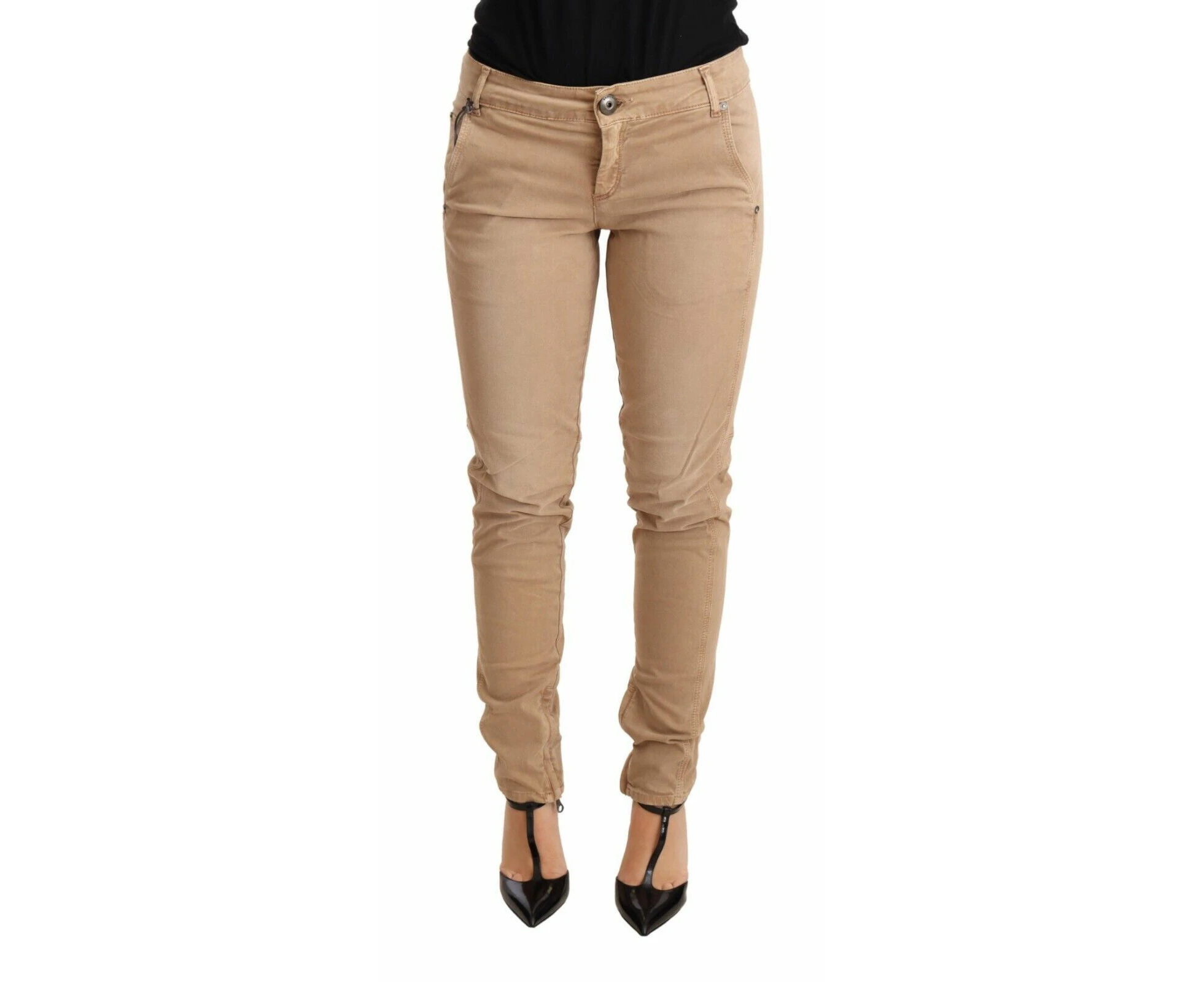 Ermanno Scervino Chic Low Waist Skinny Cotton Trousers