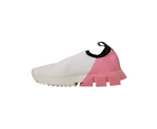 Dolce & Gabbana Elegant Sorrento Slip-On Sneakers in White & Pink