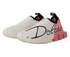 Dolce & Gabbana Elegant Sorrento Slip-On Sneakers in White & Pink