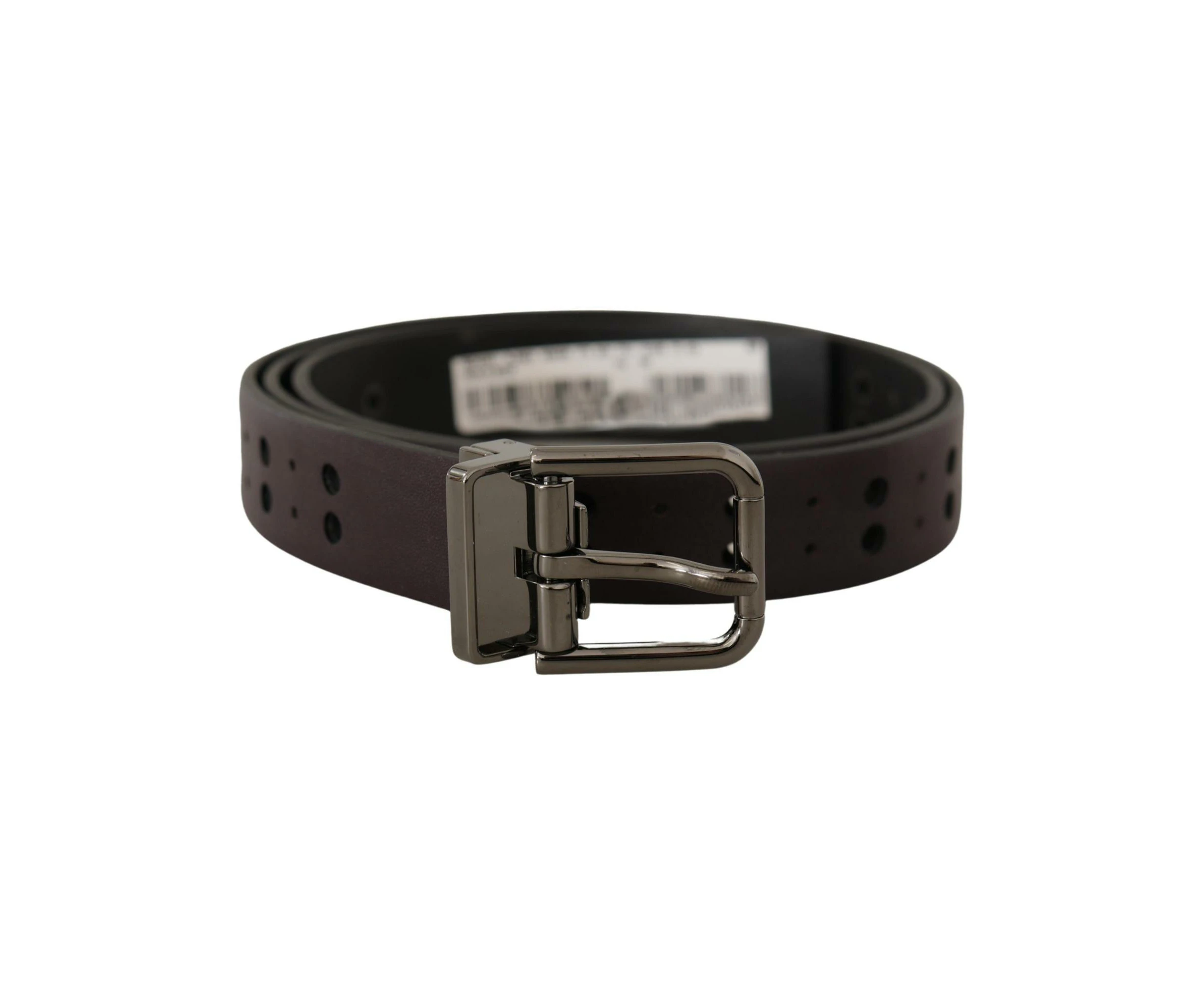 Dolce & Gabbana Elegant Dark Purple Leather Belt