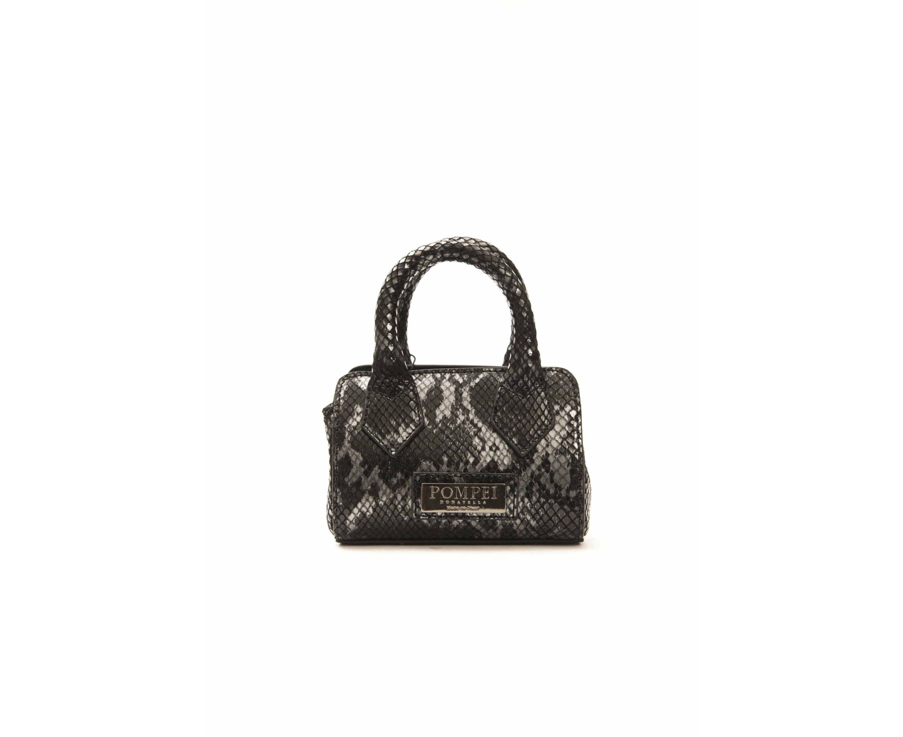 Pompei Donatella Chic Leather Mini Tote With Python Print