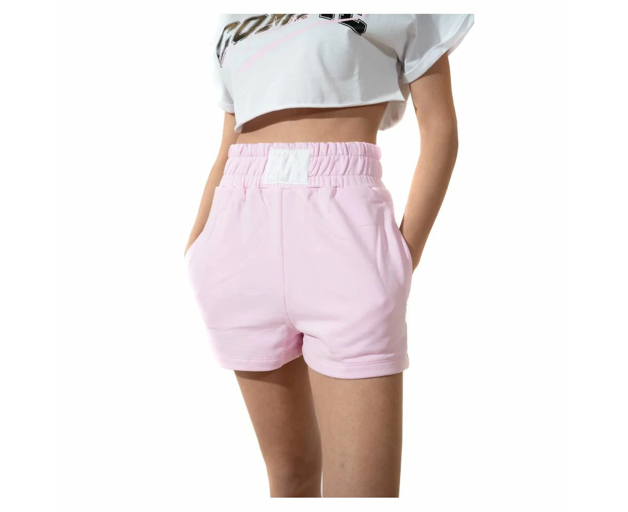 Comme Des Fuckdown Logo Patch Stretch Cotton Shorts - Pink