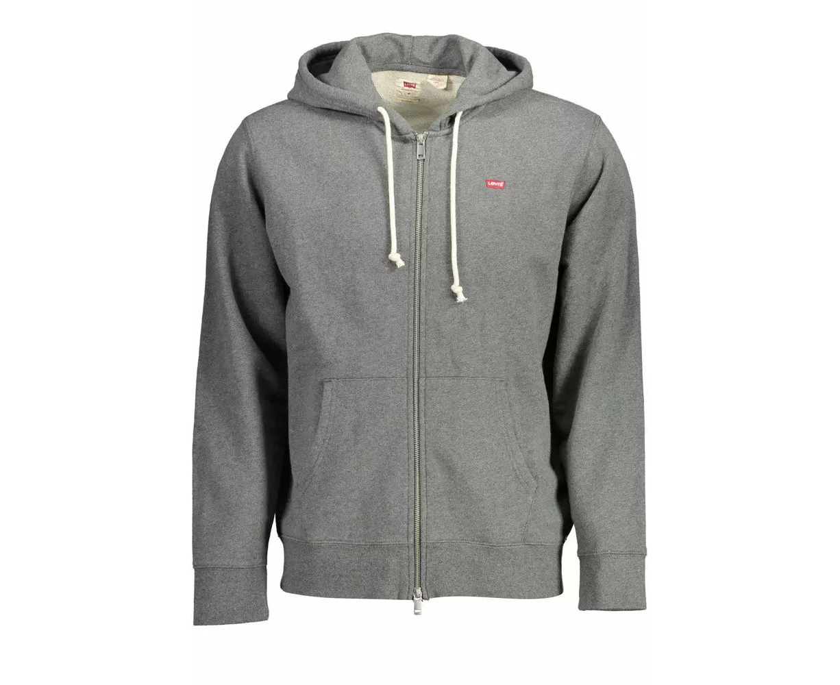 Gray Hooded Zip-Up Sweatshirt - Grey